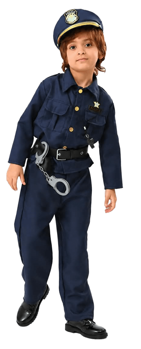 Kids’ Police Officer Halloween Costume – Boys’ Cop Uniform Set