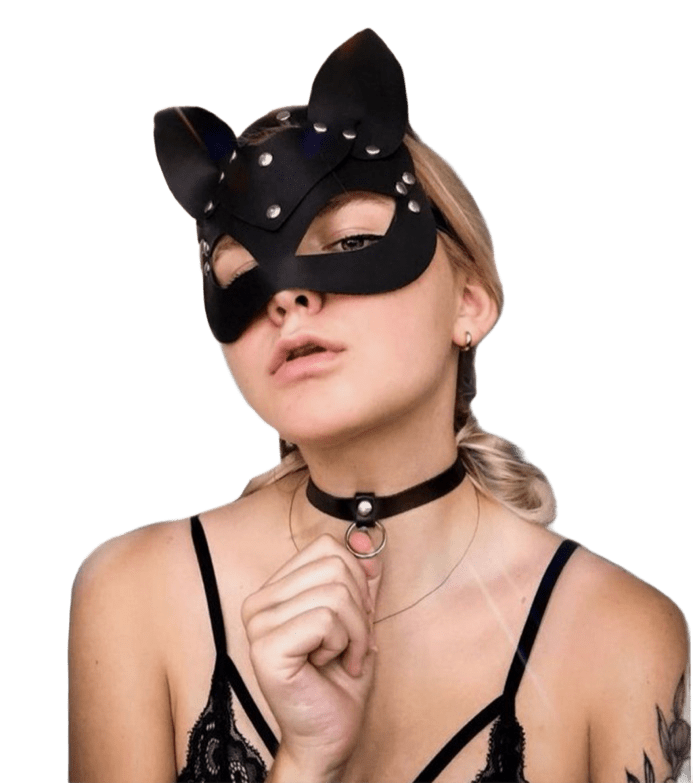 Black Cat Eye Mask – Gothic Halloween Cat Costume Mask