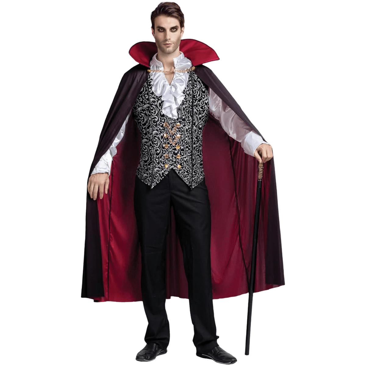 Men’s Vampire Dracula Halloween Costume – Gothic Cape & Victorian Outfit