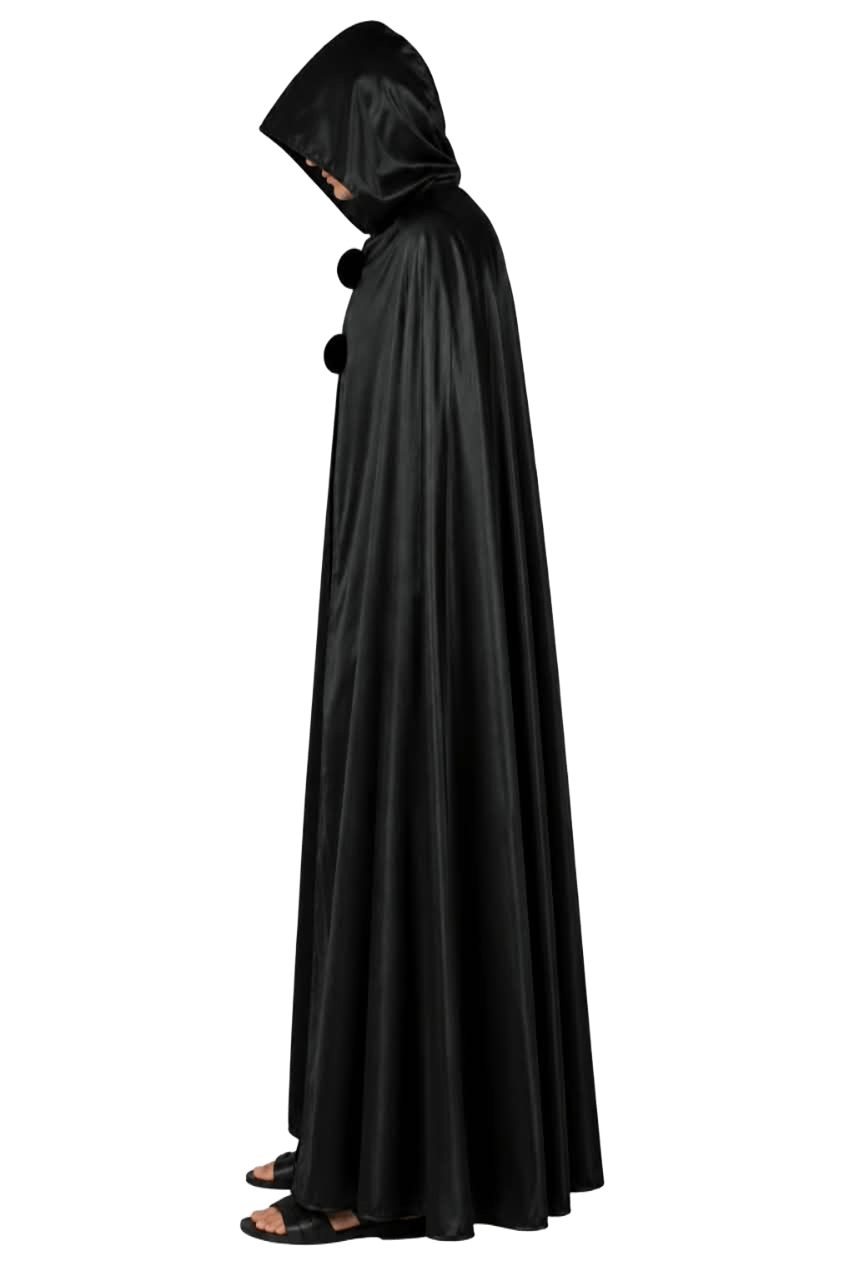 Black Hooded Cloak – Halloween Costume Cape