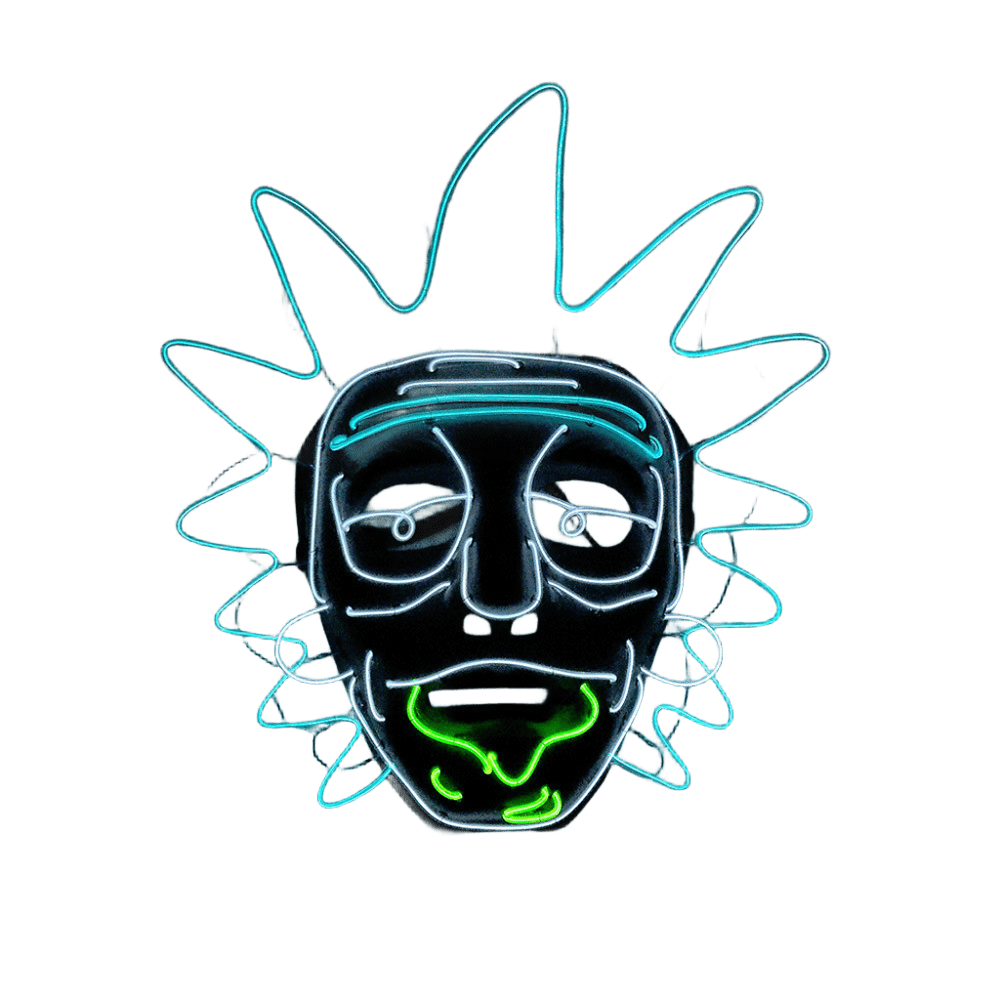 LED Cyber Horror Mask – Glowing Neon Halloween Face Mask