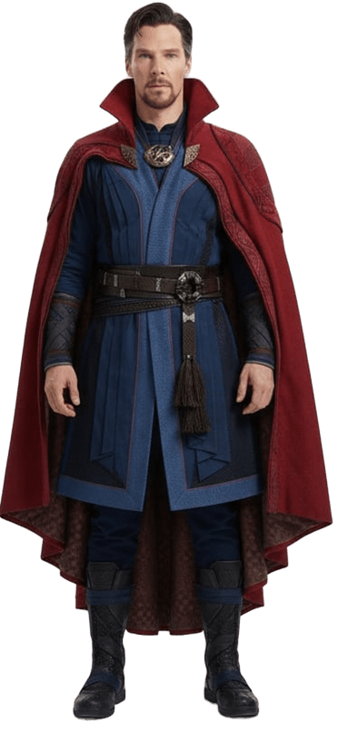 Men’s Mystic Sorcerer Costume with Red Cloak – Halloween Wizard Outfit