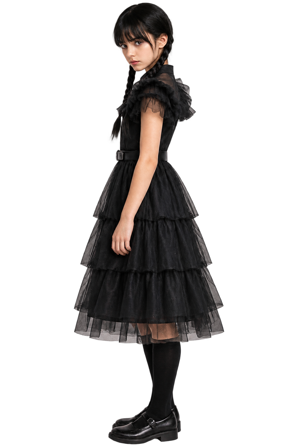 Girls’ Gothic Black Halloween Costume Dress Set