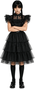 Girls’ Gothic Black Halloween Costume Dress Set