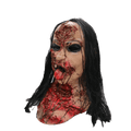 Zombie Horror Mask with Long Black Hair – Scary Halloween Costume Mask
