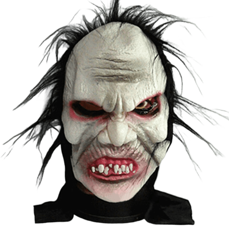 Scary Monster Horror Mask with Hair – Creepy Halloween Costume Mask