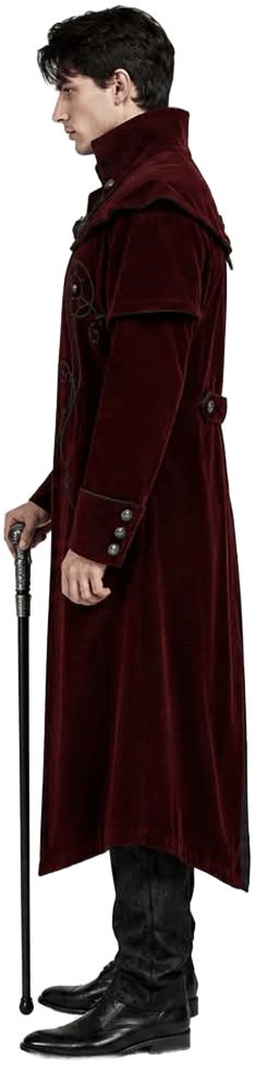 Men’s Gothic Vampire Halloween Costume – Victorian Long Coat