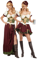 Women’s Bavarian Oktoberfest Dirndl Costume Set – Long & Short Dress