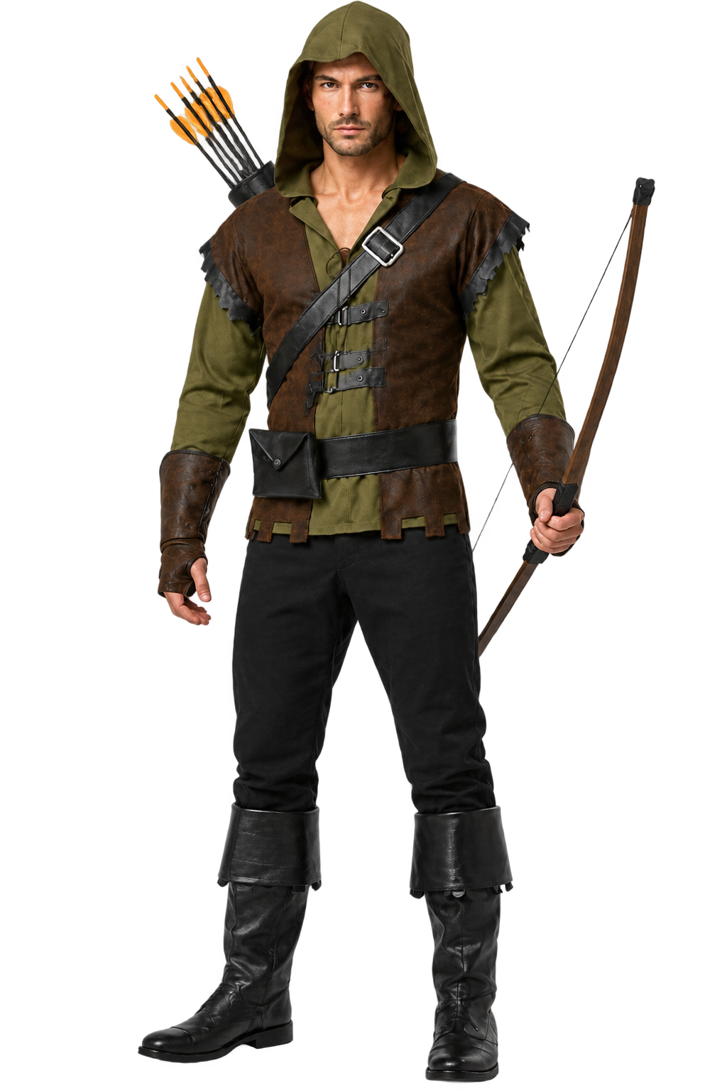 Men’s Medieval Hooded Archer Halloween Costume