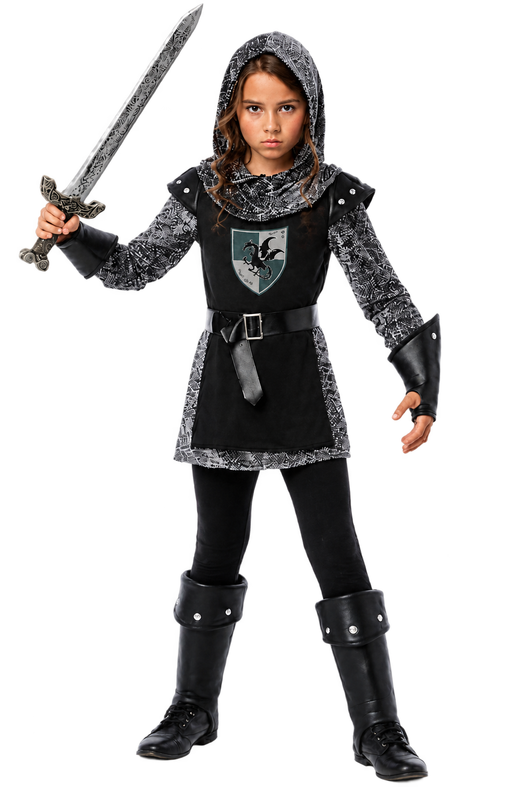 Girls’ Medieval Knight Halloween Costume Set