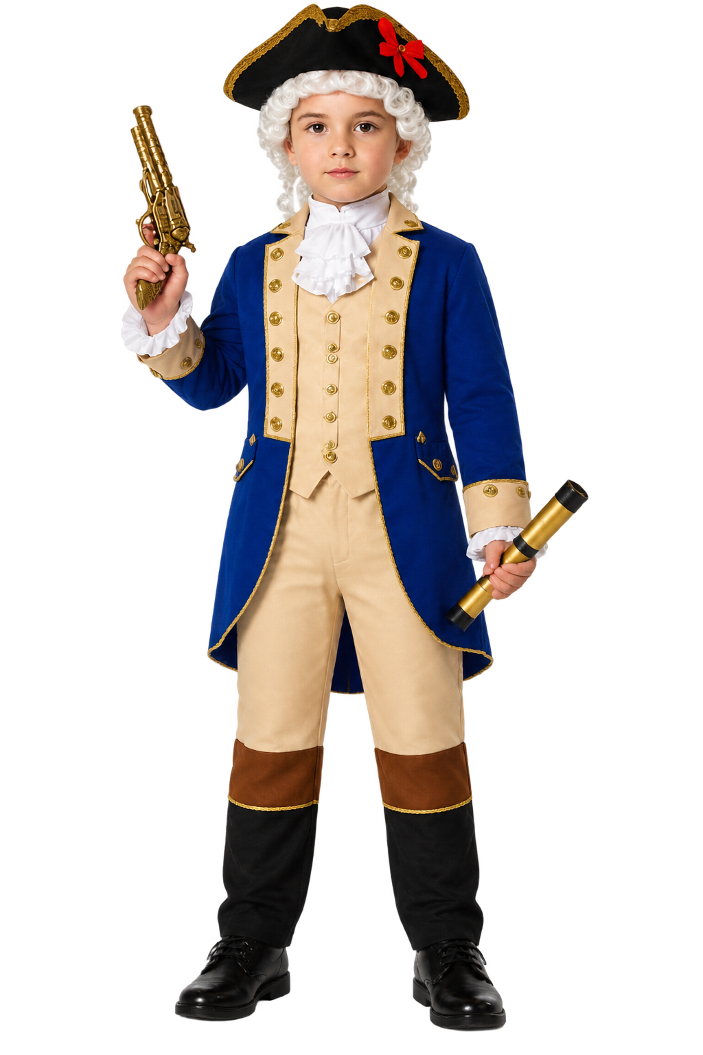 Boys’ Deluxe Colonial General Costume Set with Accessories – Royal Blue