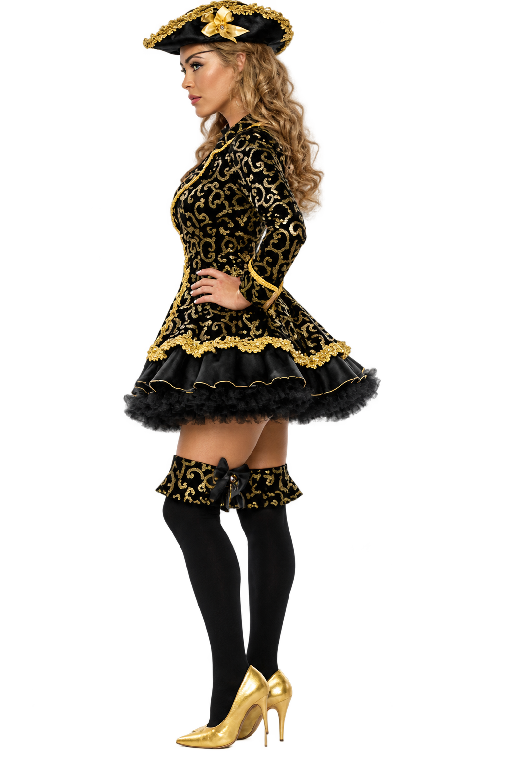 Women’s Black & Gold Pirate Halloween Costume