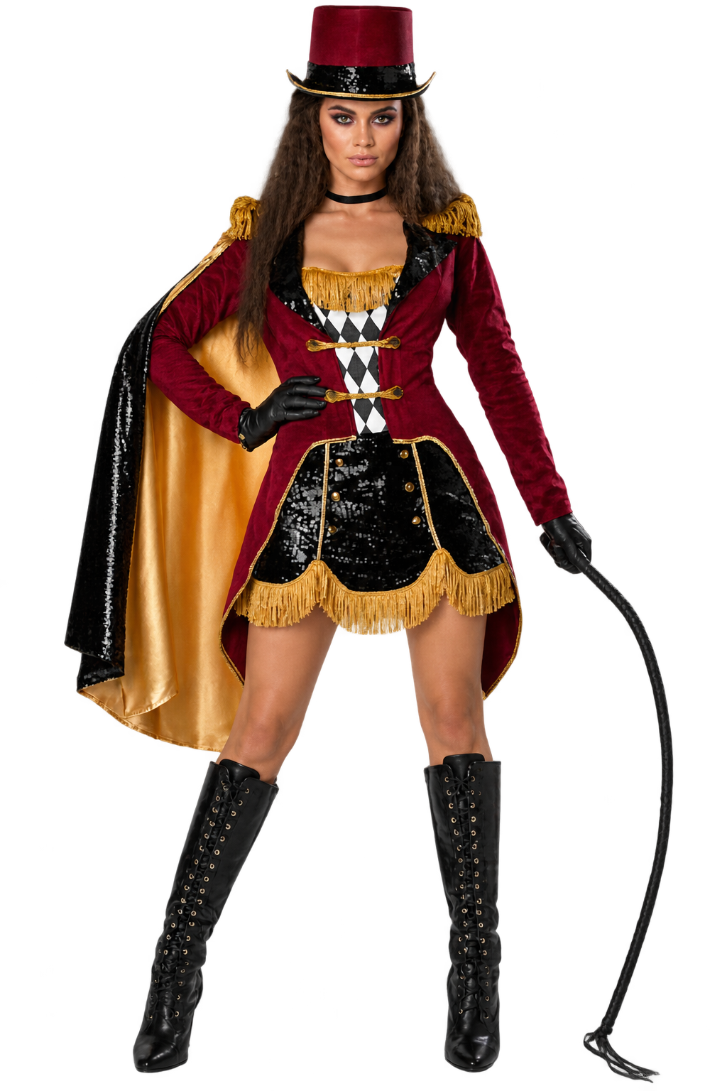 Women’s Burgundy Ringmaster Halloween Costume