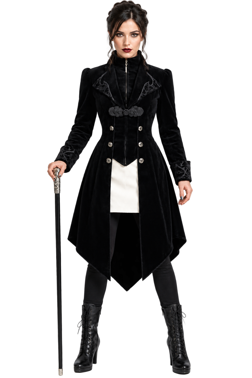 Women’s Gothic Victorian Tailcoat – Vampire Halloween Costume Coat