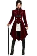 Women’s Gothic Victorian Tailcoat – Vampire Halloween Costume Coat
