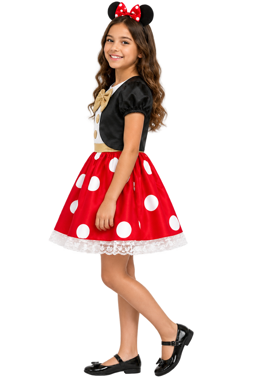 Girls Red Polka Dot Mouse Costume Dress – Halloween Party Outfit