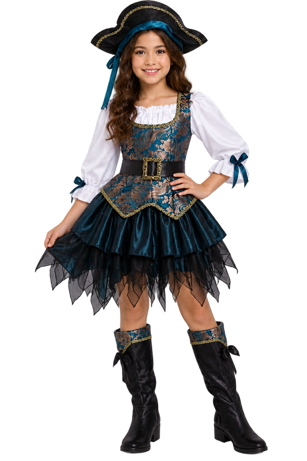 Girls Pirate Captain Costume – Halloween Adventure Dress