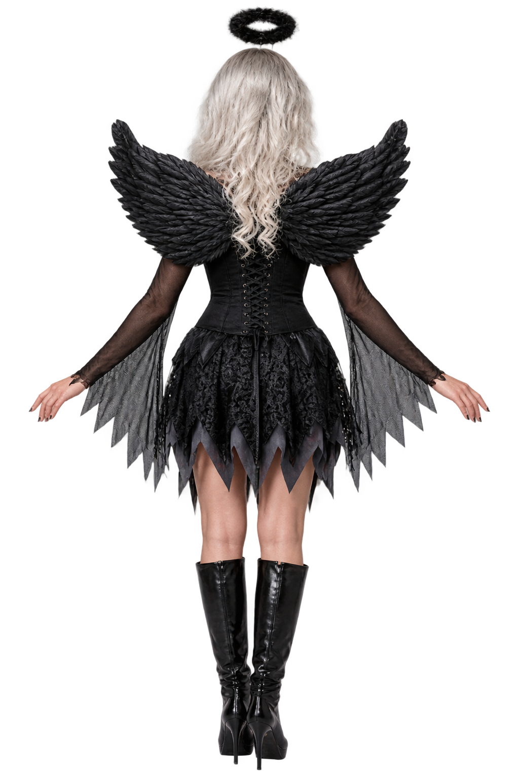 Women’s Black Fallen Angel Costume – Gothic Halloween Outfit