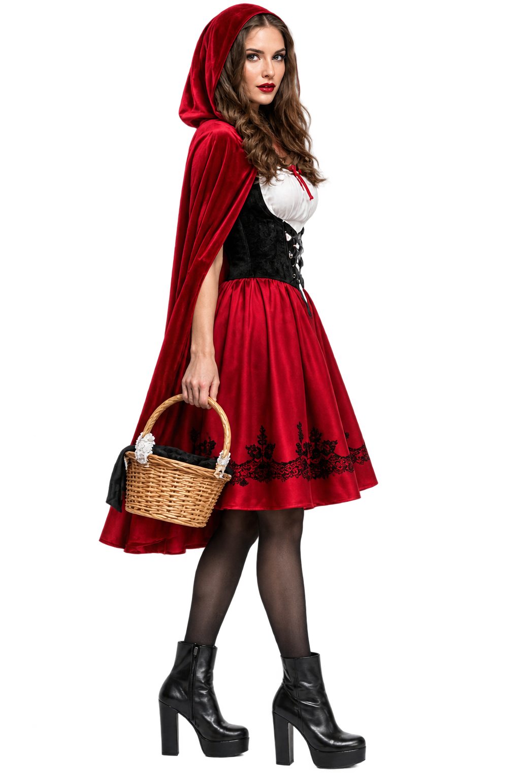Women’s Red Riding Hood Costume – Halloween Fairy Tale Dress