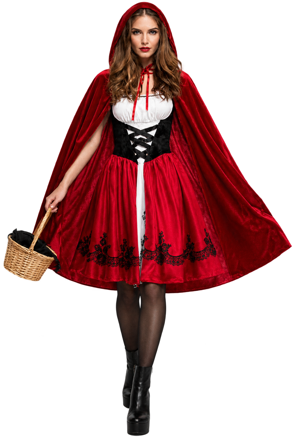 Women’s Red Riding Hood Costume – Halloween Fairy Tale Dress