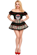 Women’s Sugar Skull Day of the Dead Costume – Halloween Dress