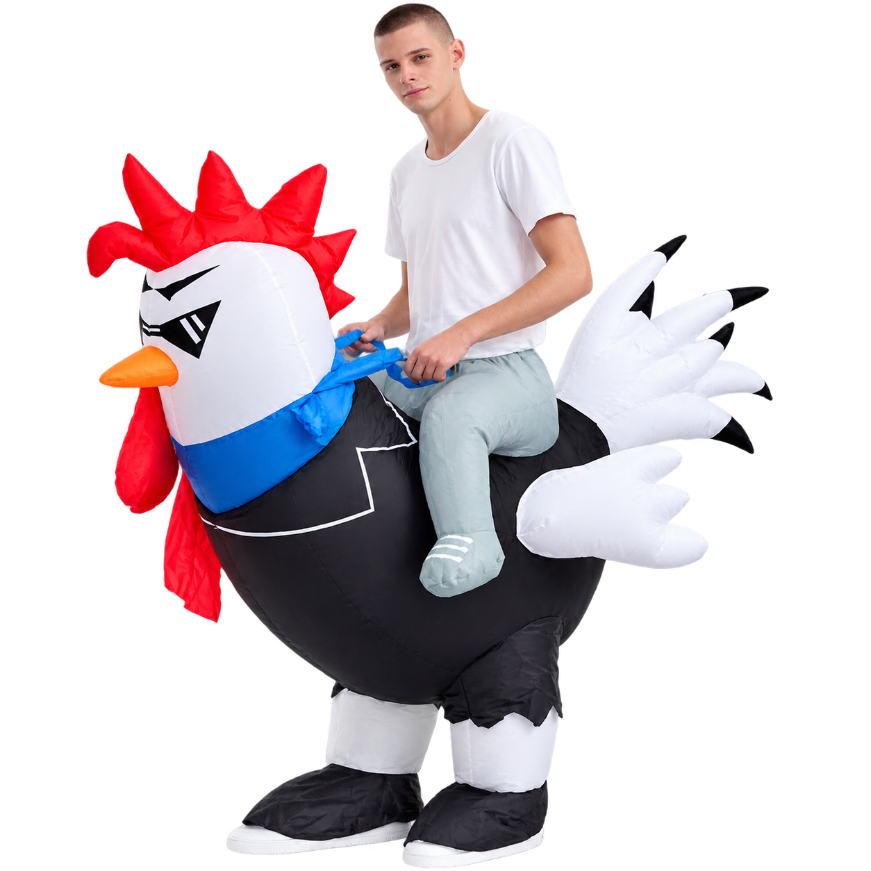 Adult Inflatable Rooster Rider Costume – Funny Halloween Outfit