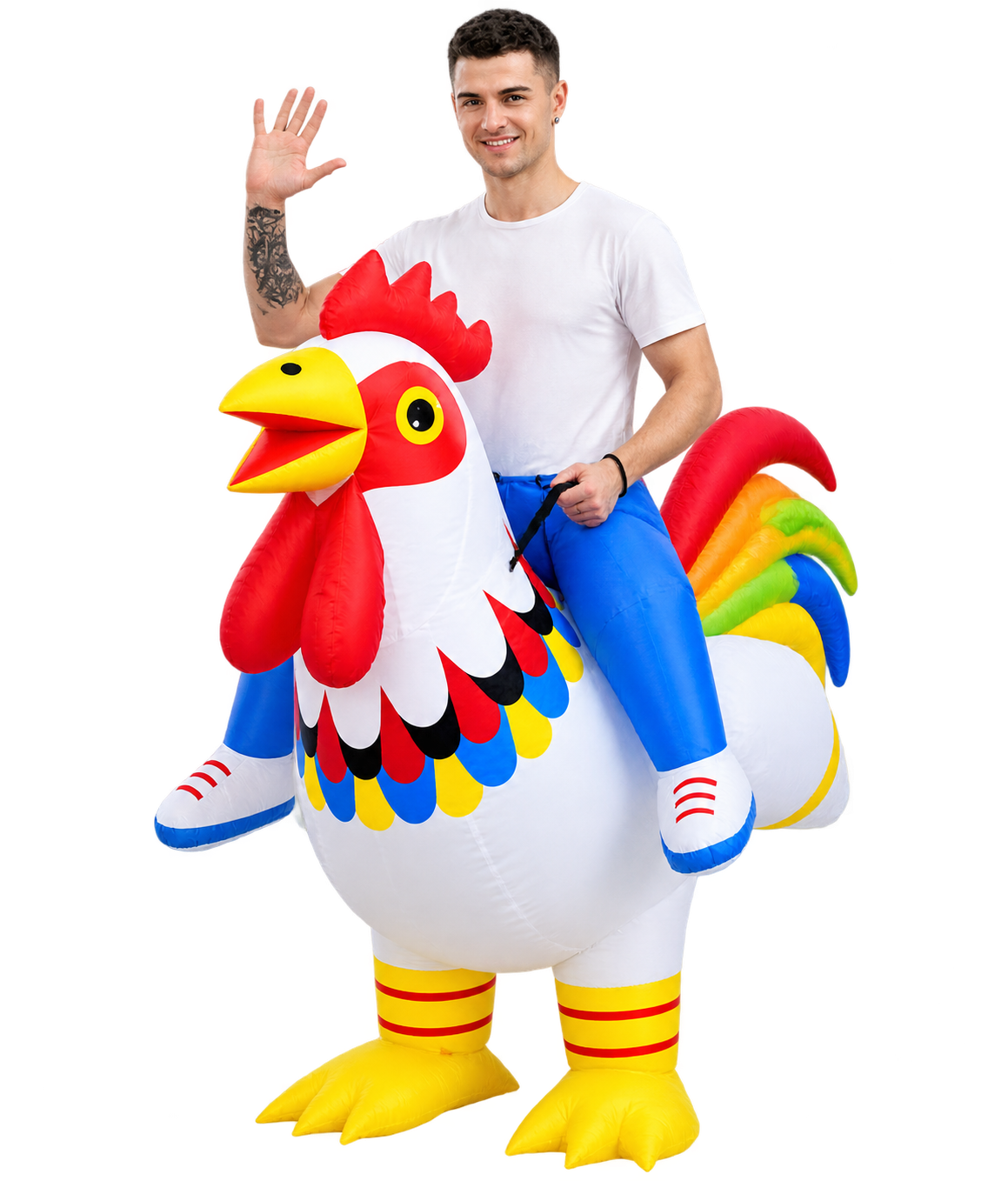 Adult Inflatable Rooster Riding Costume – Hilarious Halloween Party Outfit