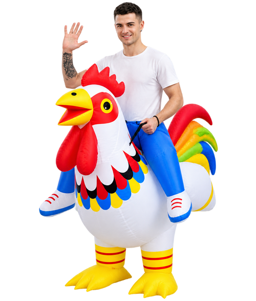 Adult Inflatable Rooster Riding Costume – Hilarious Halloween Party Outfit