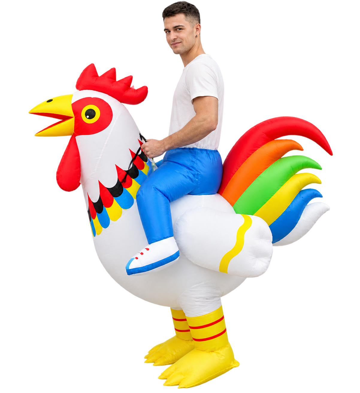 Adult Inflatable Rooster Riding Costume – Hilarious Halloween Party Outfit