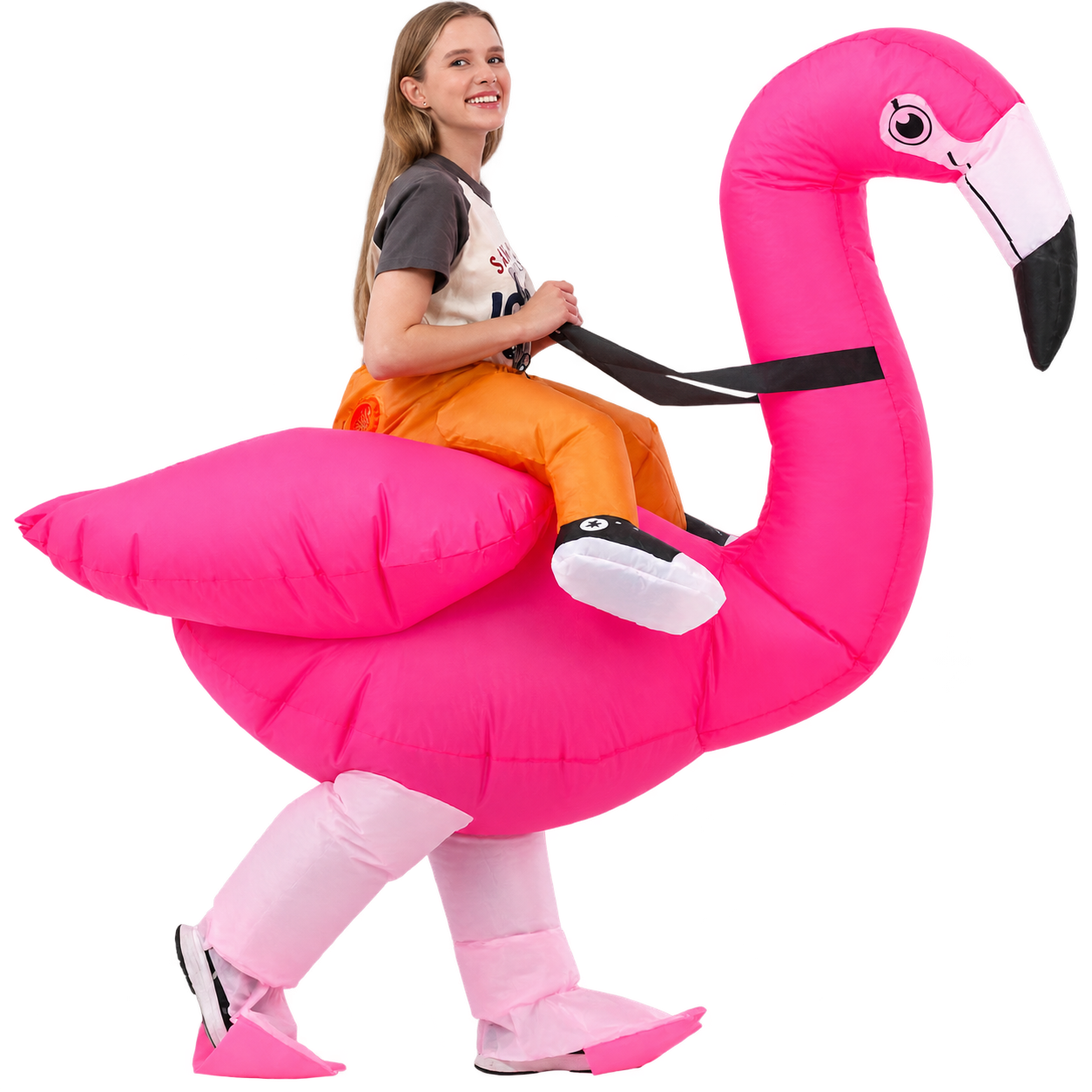 Adult Inflatable Flamingo Rider Costume – Funny Halloween Outfit