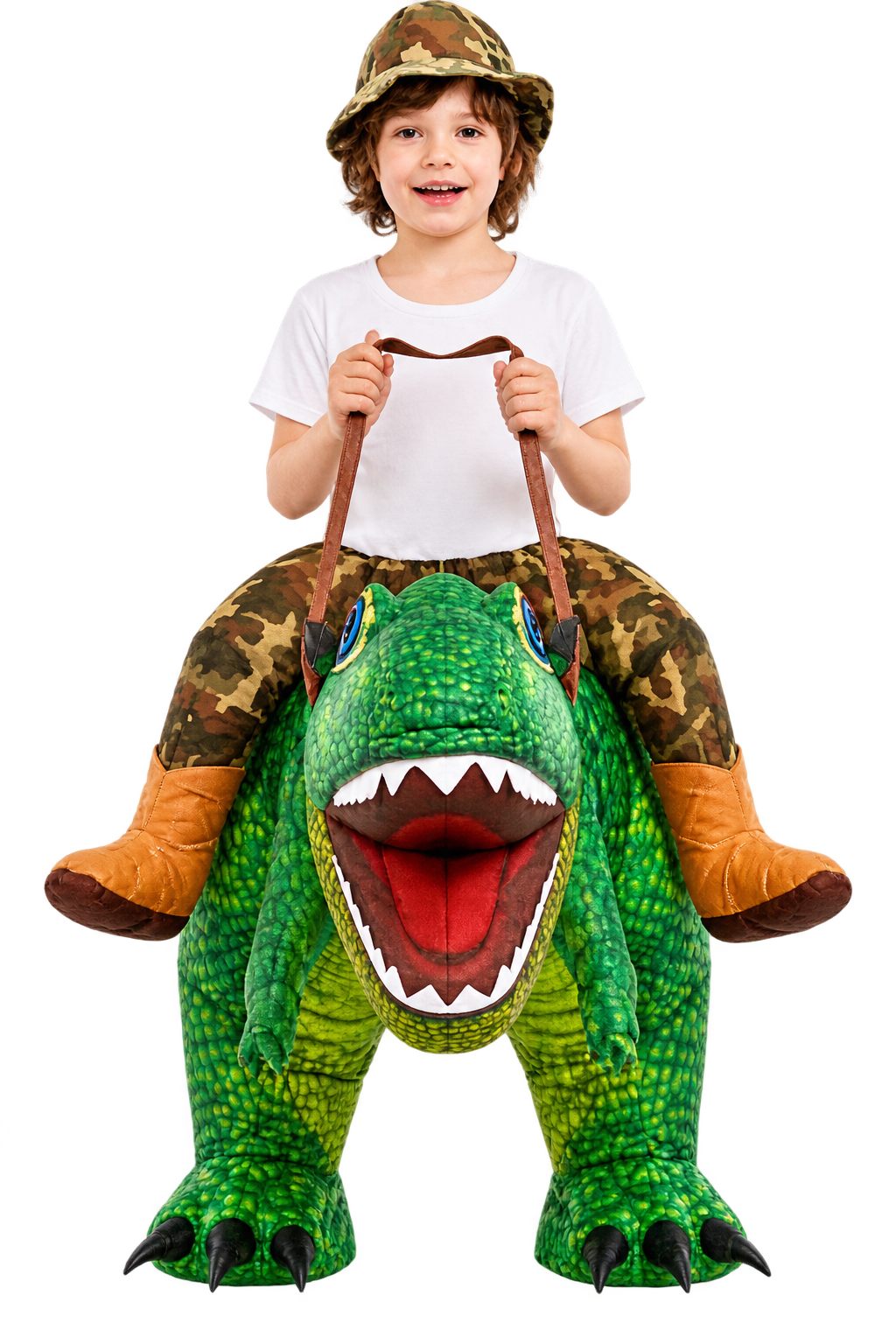 Kids Inflatable T-Rex Rider Costume – Dinosaur Halloween Outfit