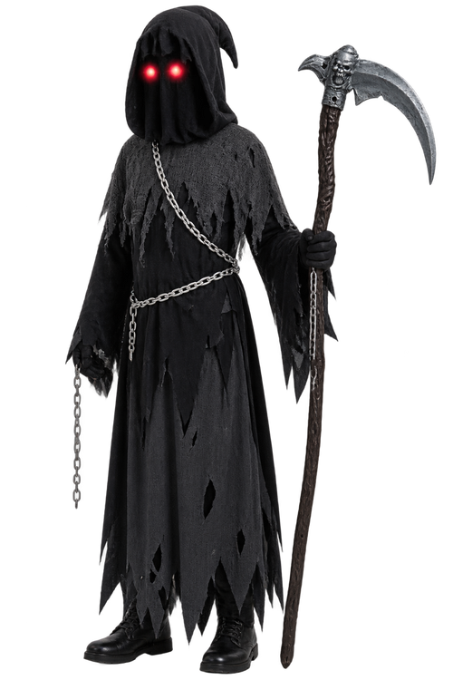 Kids Dark Grim Reaper Halloween Costume