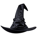Pleated Satin Witch Hat – Elegant Halloween Wizard Hat for Women & Teens