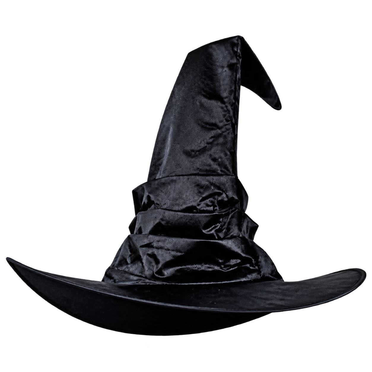 Pleated Satin Witch Hat – Elegant Halloween Wizard Hat for Women & Teens
