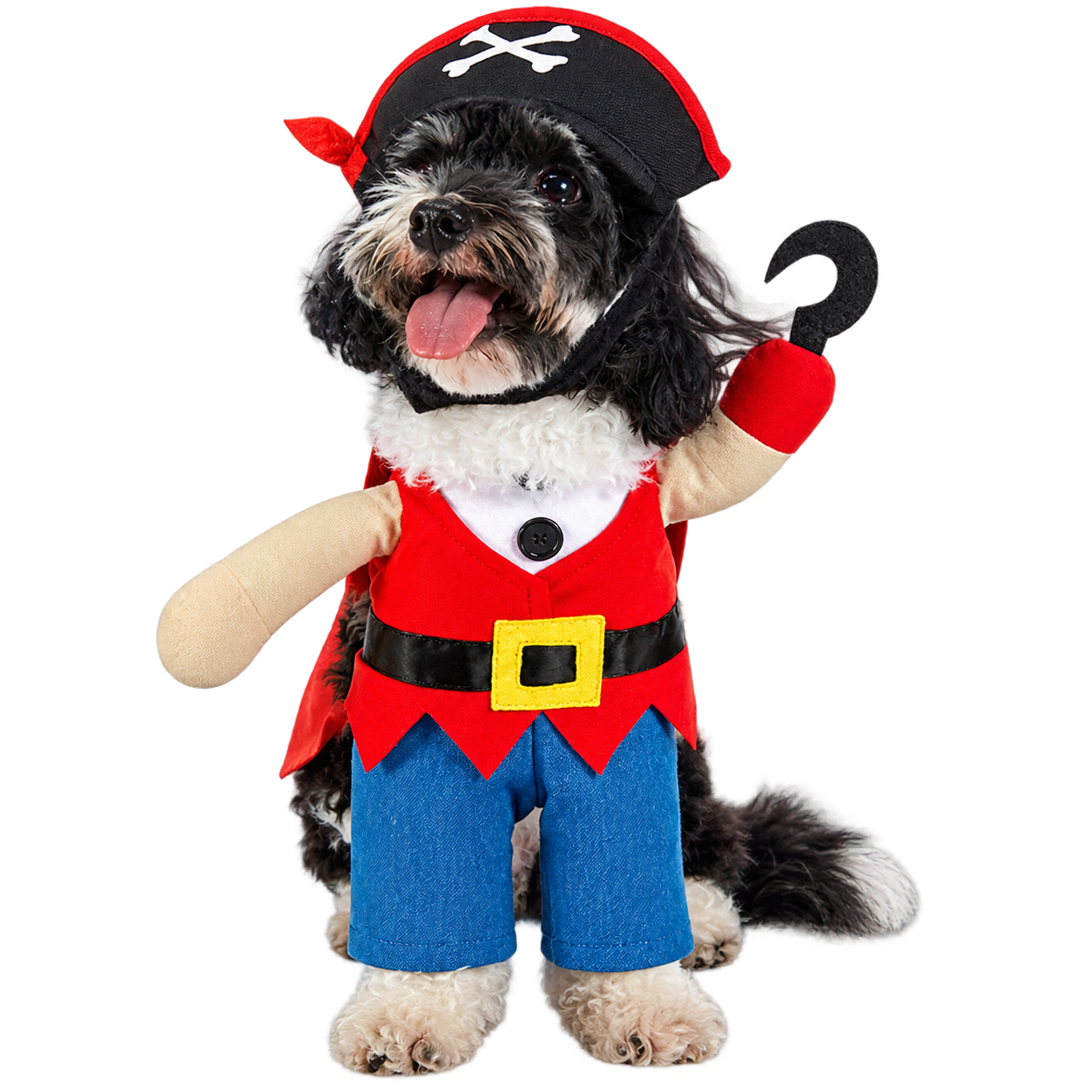 Pirate Dog Costume – Halloween Captain Outfit with Hat for Dogs