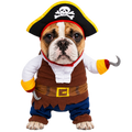 Pirate Dog Costume – Halloween Captain Outfit with Pirate Hat for Dogs