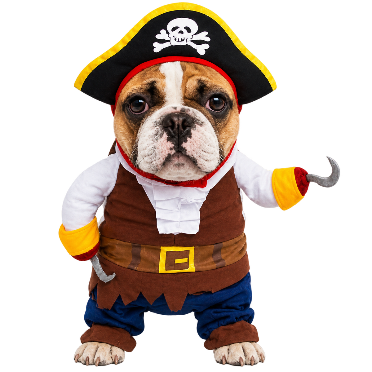 Pirate Dog Costume – Halloween Captain Outfit with Pirate Hat for Dogs