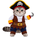 Pirate Cat Costume – Halloween Captain Outfit with Pirate Hat for Cats