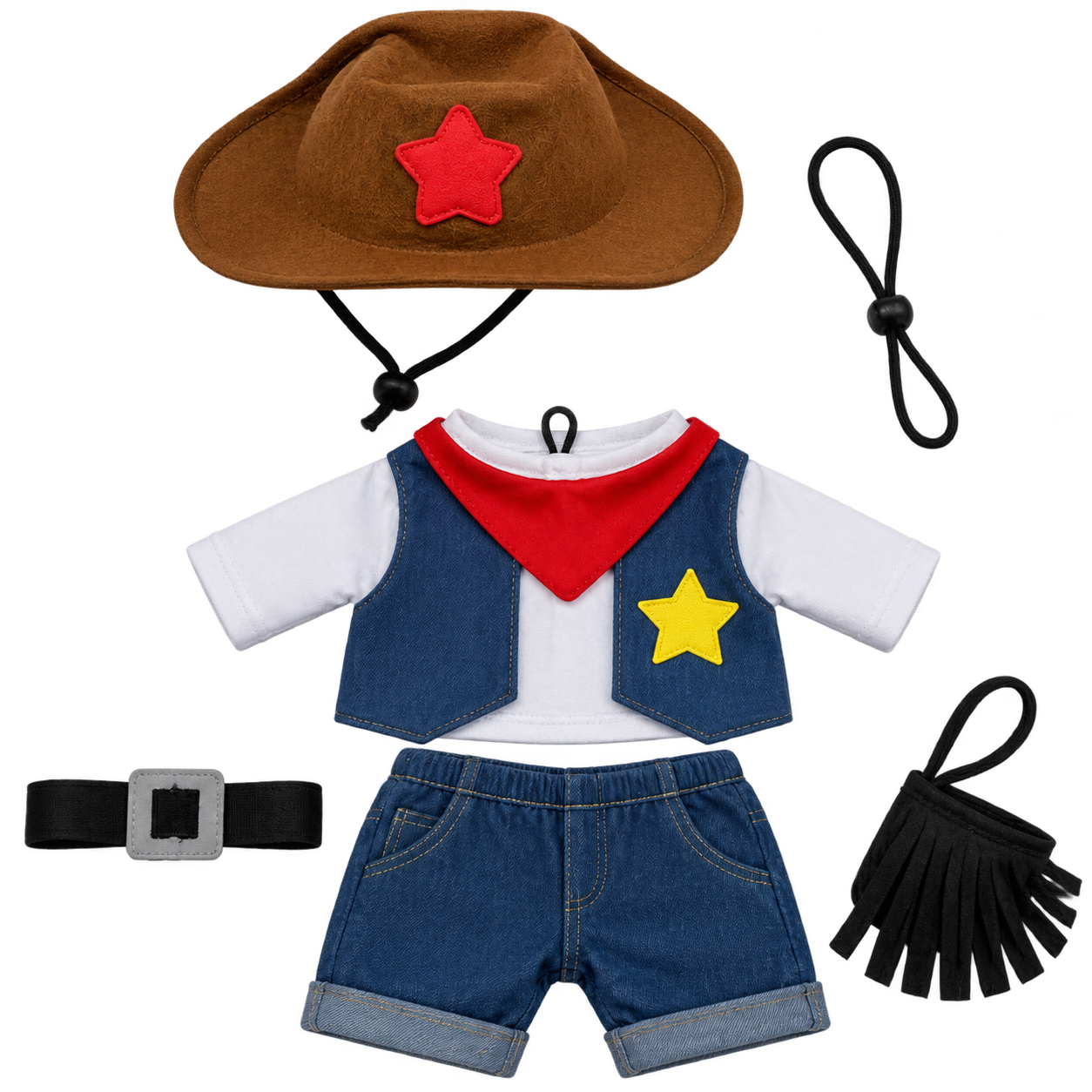 Cowboy Cat Costume – Western Sheriff Outfit with Hat for Cats