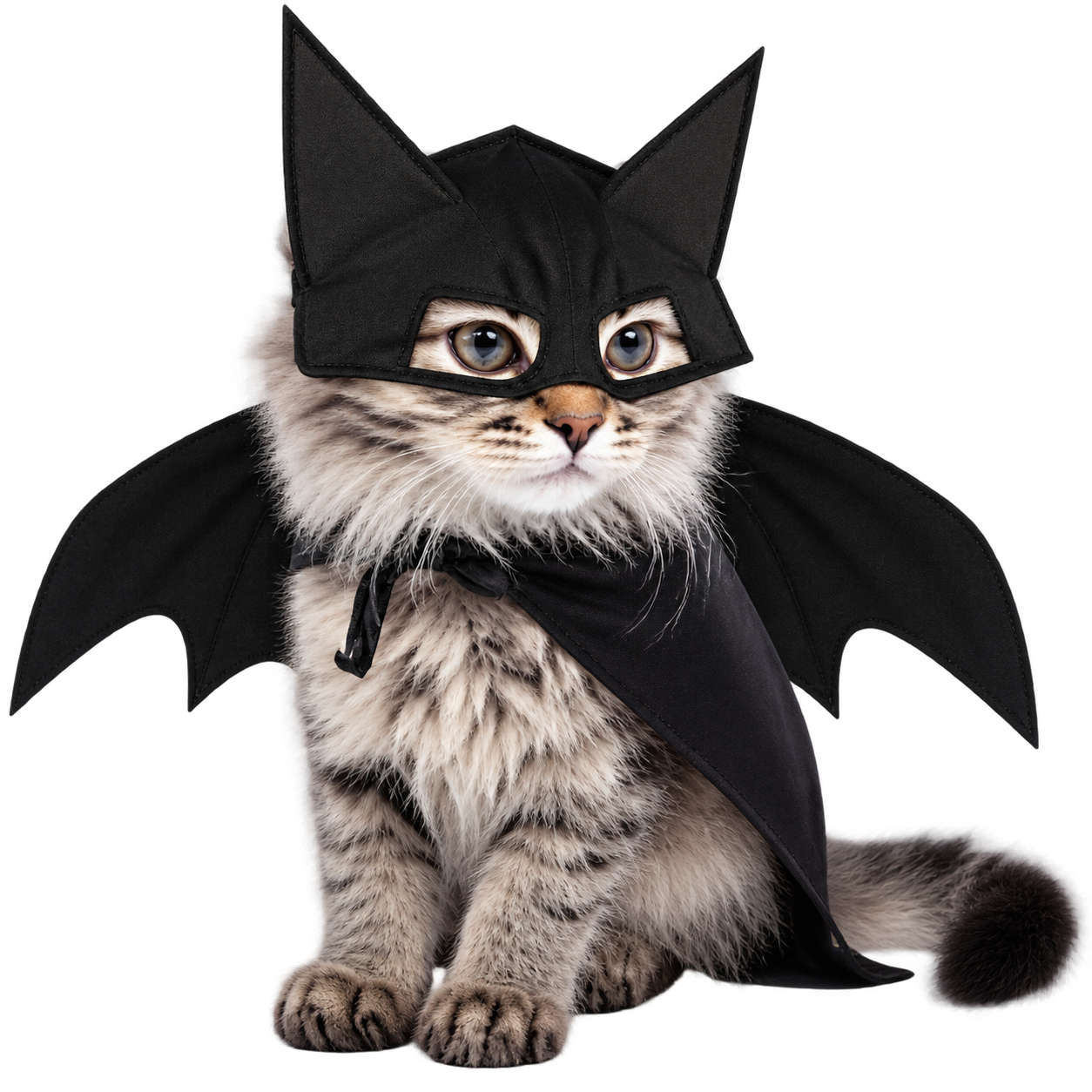 Halloween Bat Cat Costume – Cute Black Bat Wings Mask Outfit for Cats