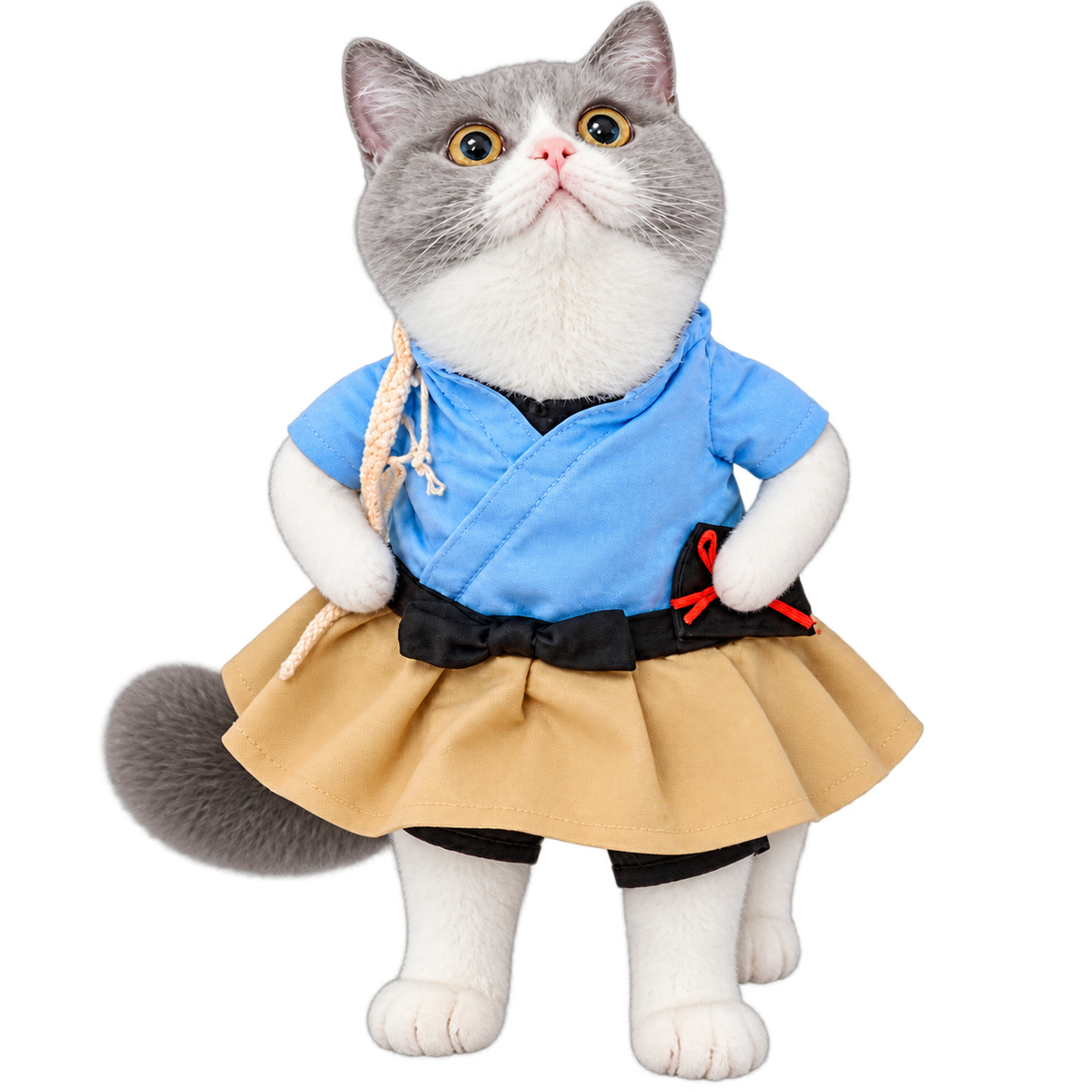 Anime Warrior Cat Costume – Japanese Samurai Style Outfit for Cats