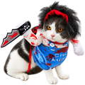 Halloween Zombie Cat Costume – Horror Killer Cat Outfit with Bloody Knife Design