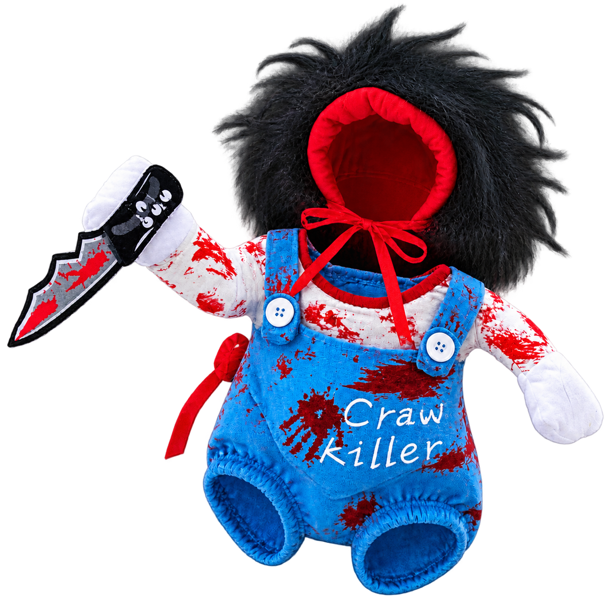 Halloween Zombie Cat Costume – Horror Killer Cat Outfit with Bloody Knife Design