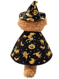 Halloween Witch Dog Costume – Magical Wizard Cape & Hat Outfit for Dogs