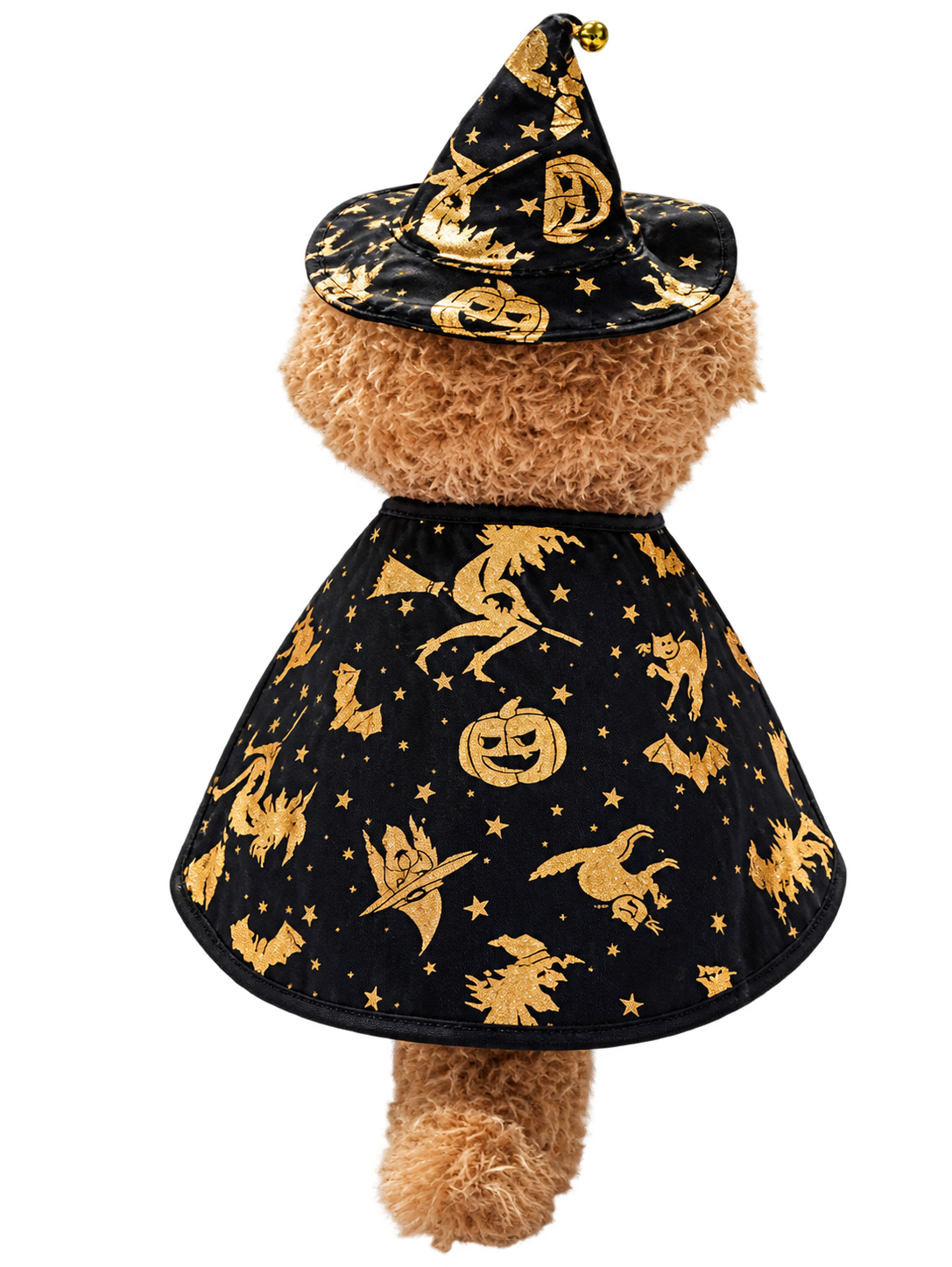 Halloween Witch Dog Costume – Magical Wizard Cape & Hat Outfit for Dogs