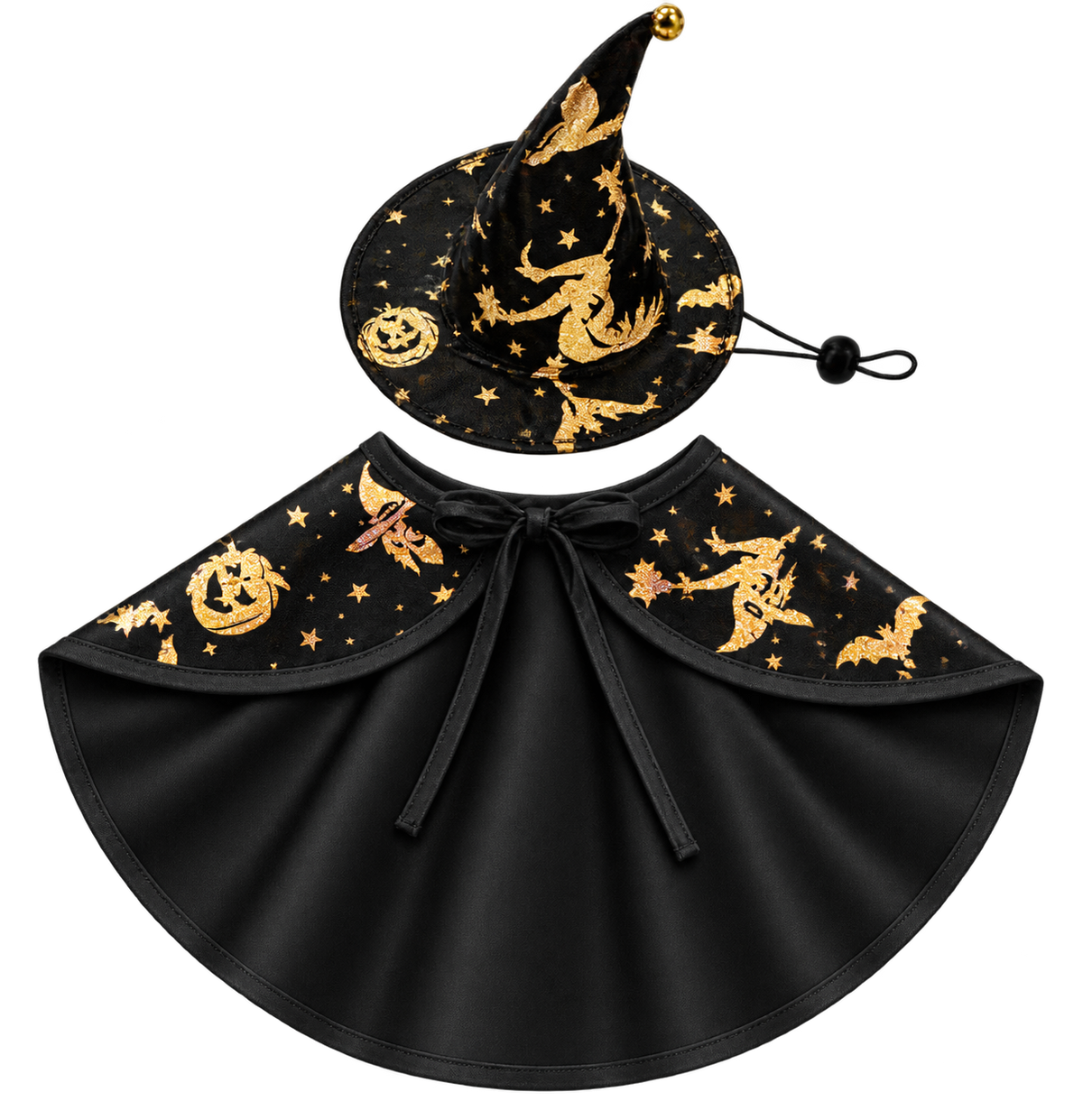 Halloween Witch Dog Costume – Magical Wizard Cape & Hat Outfit for Dogs