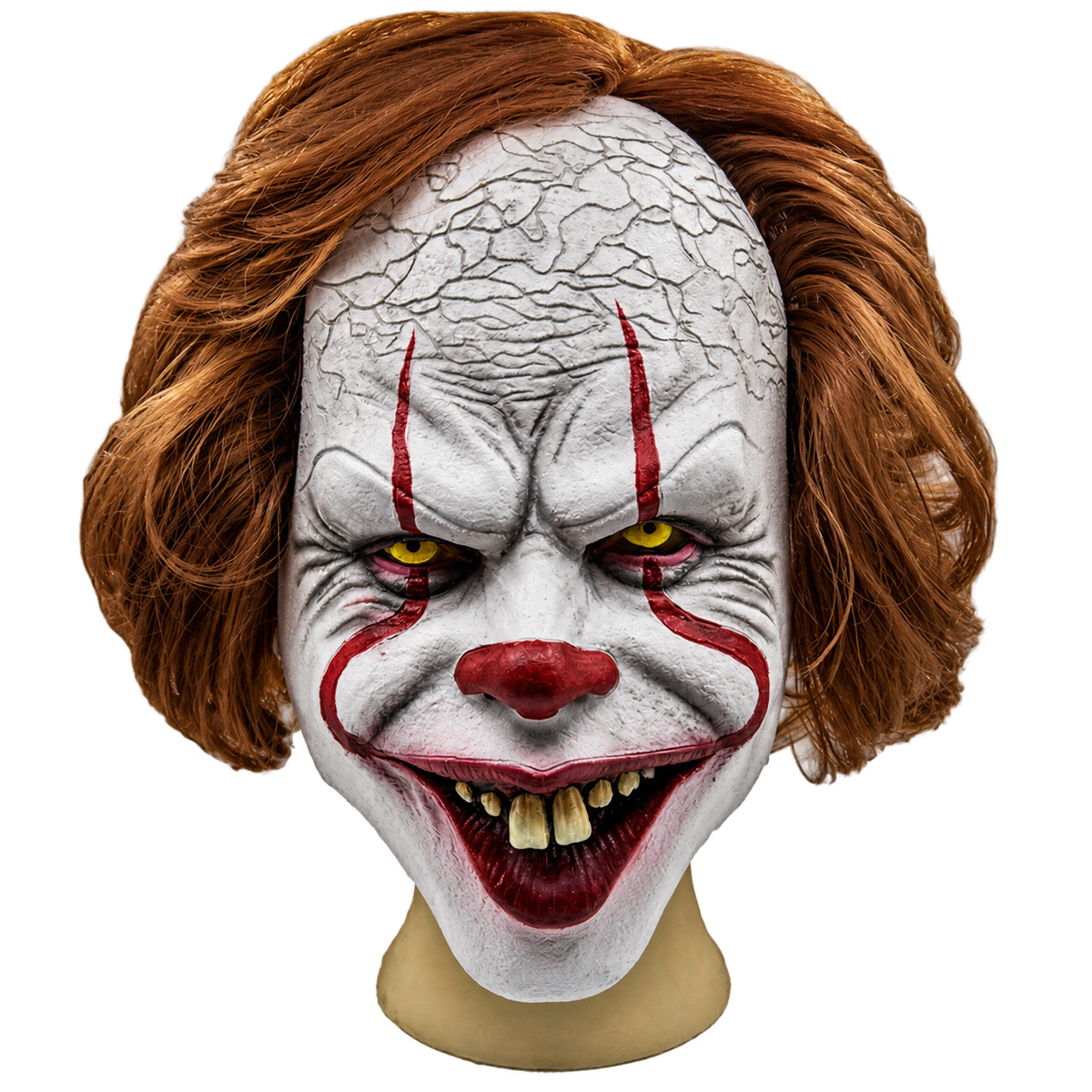 Scary Pennywise Clown Mask with Hair – Horror Halloween Costume Mask