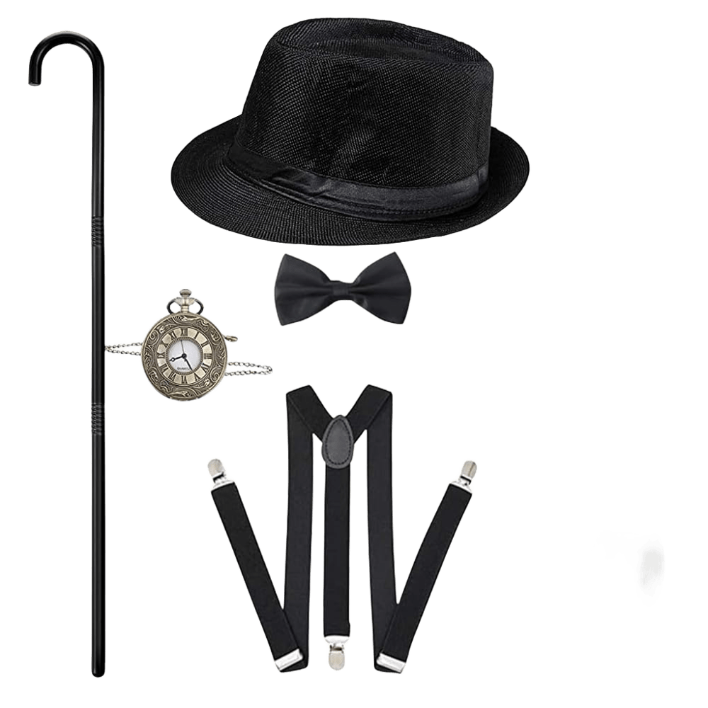 1920s Vintage Gangster Costume Accessories Set
