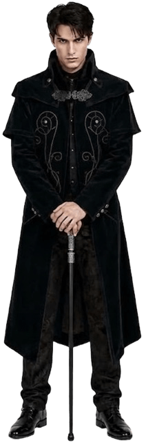Men’s Gothic Vampire Halloween Costume – Victorian Long Coat