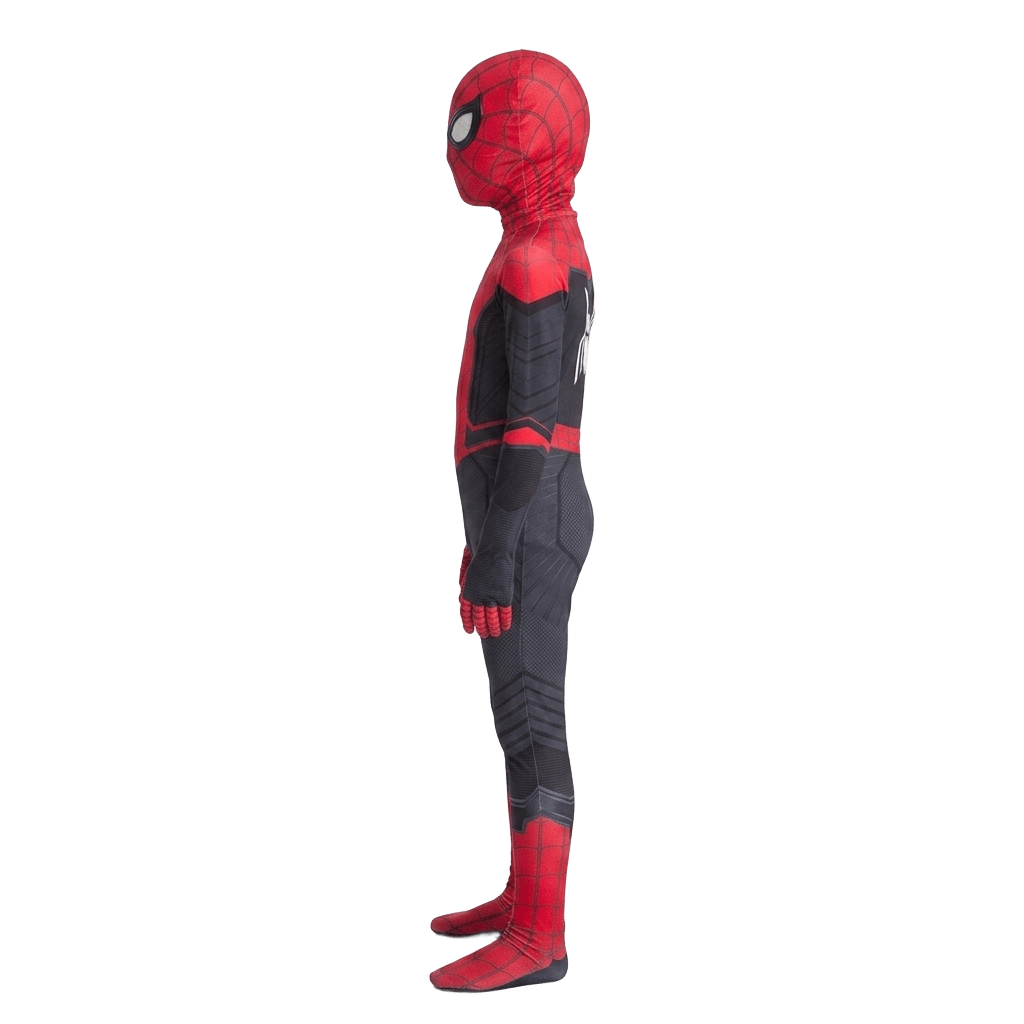 Kids’ Spider Hero Halloween Costume – Red & Black Jumpsuit with Mask